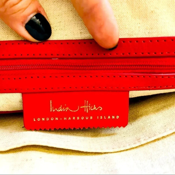 NWOT India Hicks Red Clutch Insider Cosmetic Bag - Red - Picture 7 of 10